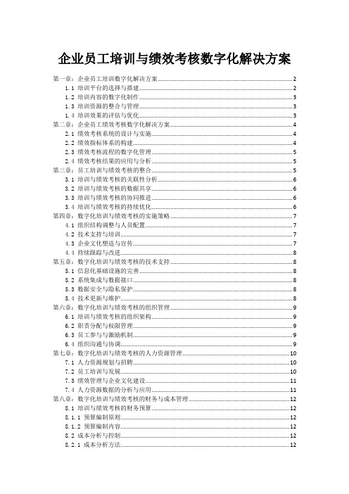 企业员工培训与绩效考核数字化解决方案