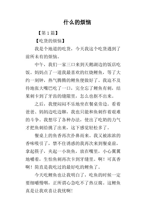 什么的烦恼