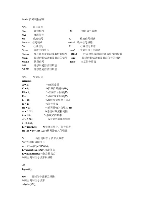 AM信号调制解调