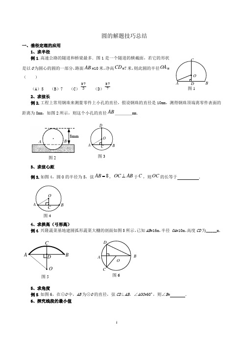 圆的解题技巧与方法总结及练习