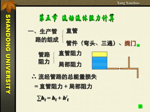 化工原理流体静力学课件5-阻力计算