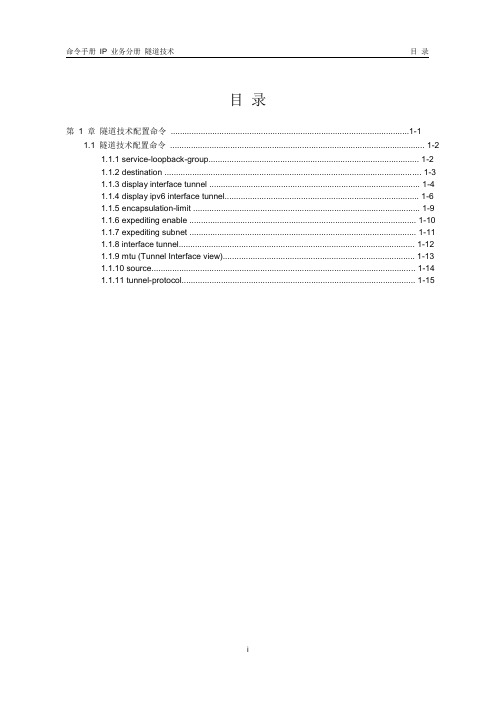 隧道技术命令