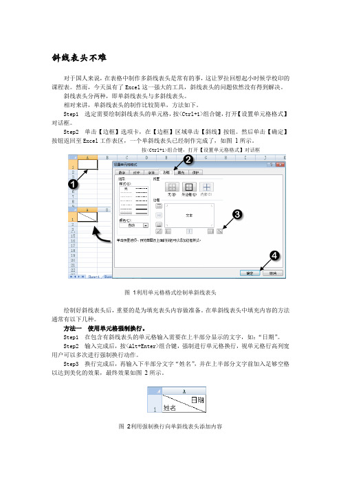 斜线表头不难