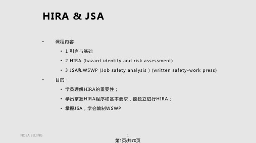 NOSA培训教程危险源辨识和风险评估培训教程