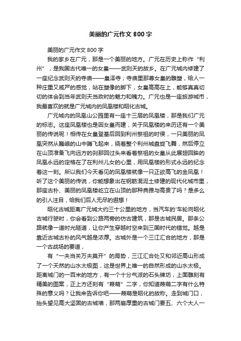 美丽的广元作文800字