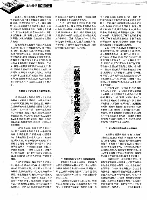 “教师专业化成长”之我见