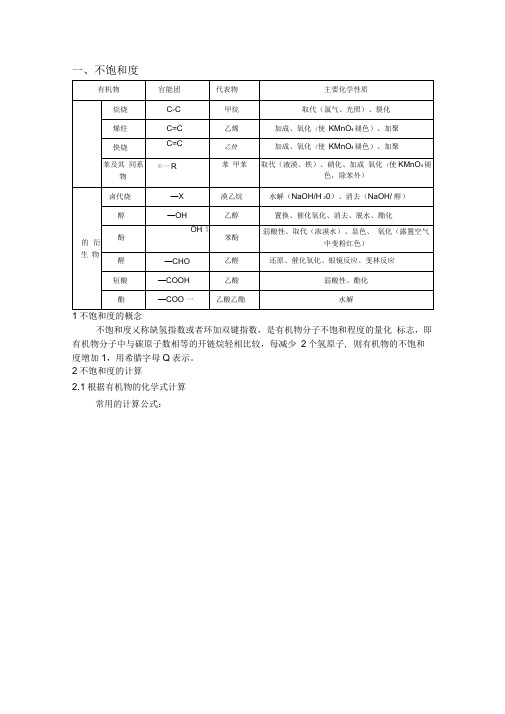 不饱和度和推断题眼