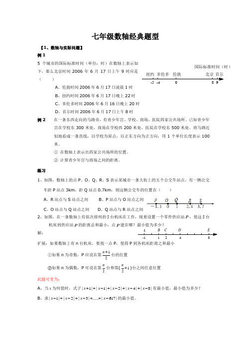 七年级数轴经典题型总结(含答案)