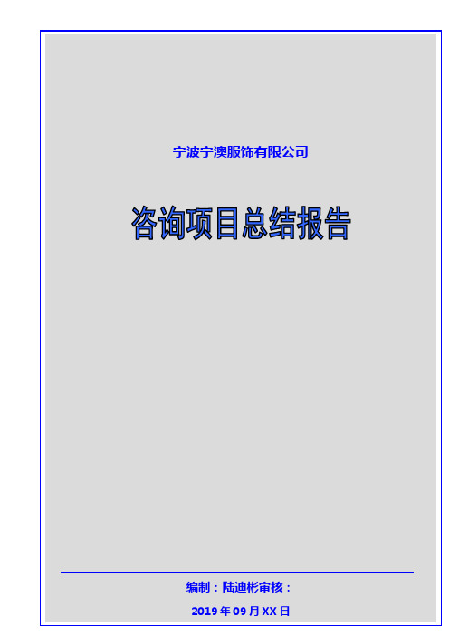 【卓顶精品】最新咨询项目总结(精)报告.doc