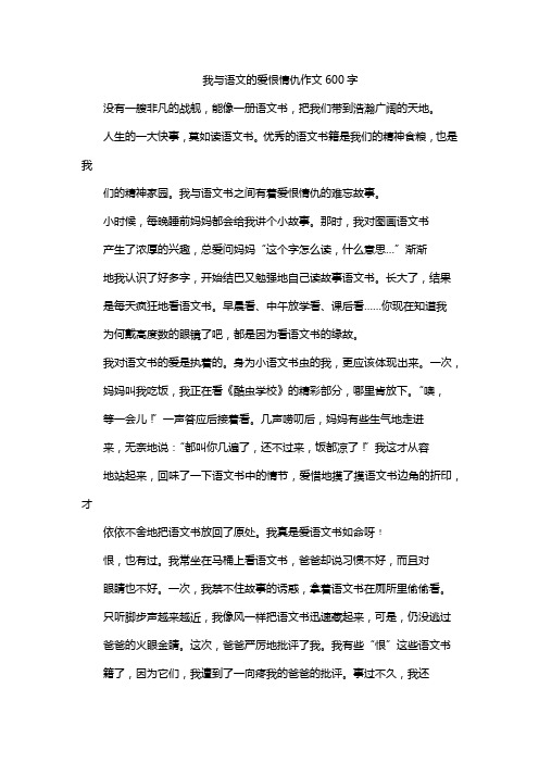 我与语文的爱恨情仇作文600字