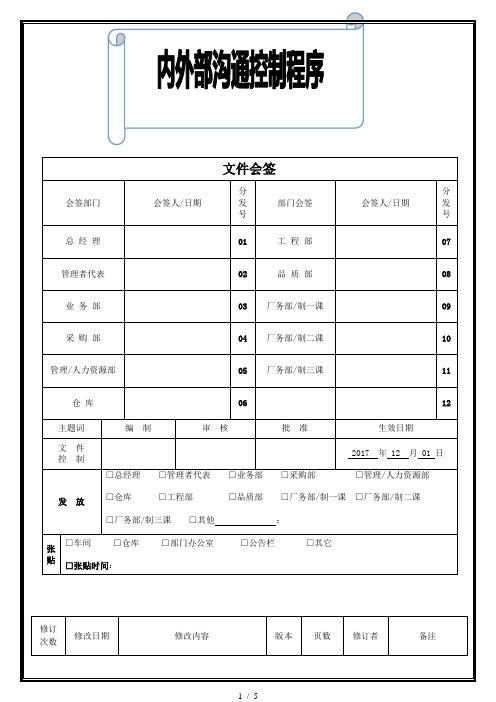 5内外部沟通控制程序