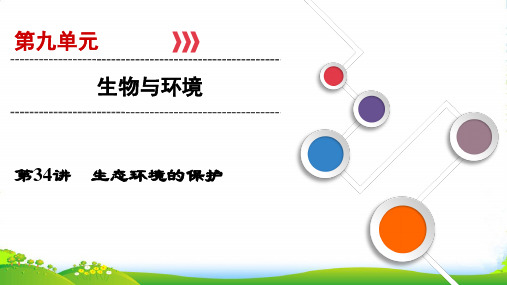 大一轮高考总复习生物(人教版)课件：第九单元 生物与环境 第34讲 生态环境的保护