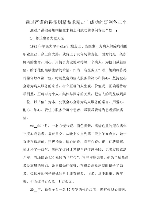 通过严谨敬畏规则精益求精走向成功的事例各三个