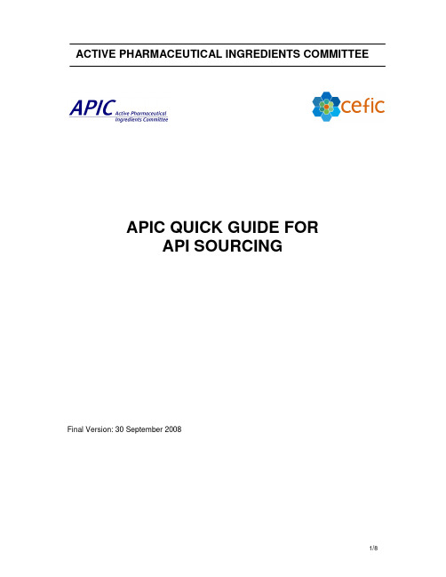 APIC Quick Guide for API Sourcing_September08final