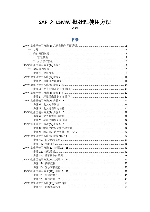 SAP之LSMW批处理使用方法