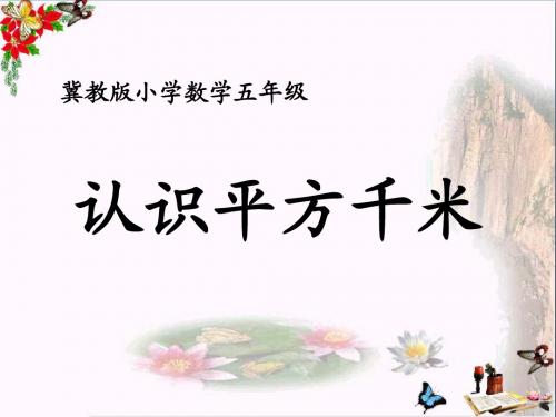 五年级数学上册第7单元土地的面积(认识平方千米)补充练习PPT课件冀教版