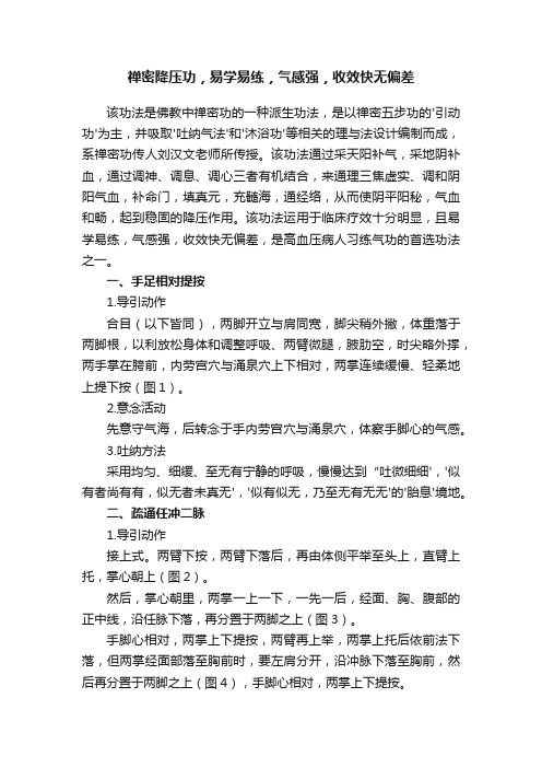 禅密降压功，易学易练，气感强，收效快无偏差