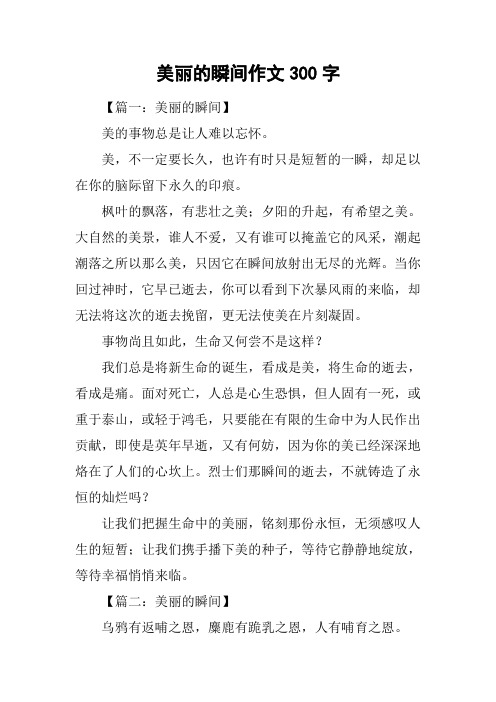 美丽的瞬间作文300字