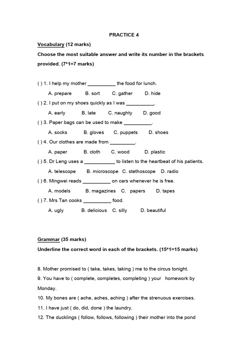 新加坡小学二年级英语试卷practice 4.doc