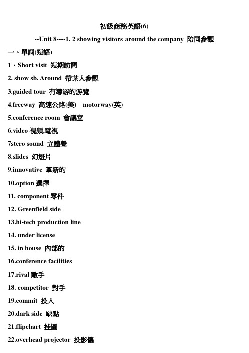 初级商务英语(6)词汇表