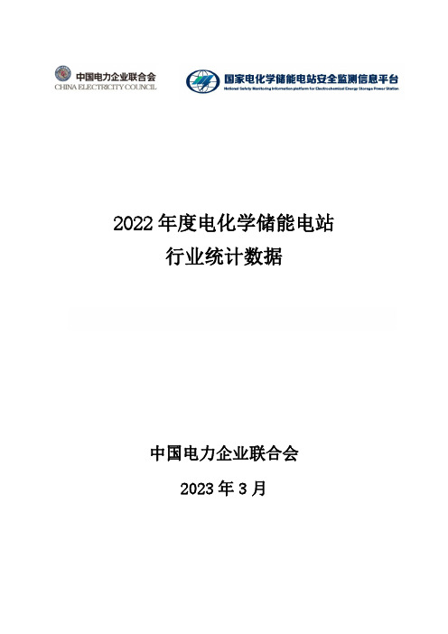 2022年度电化学储能电站行业统计数据