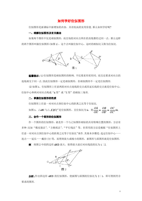 九年级数学上册 23.5 位似图形 如何学好位似图形素材 