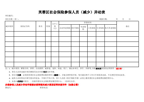 社会保险参保人员异动表减少.xls