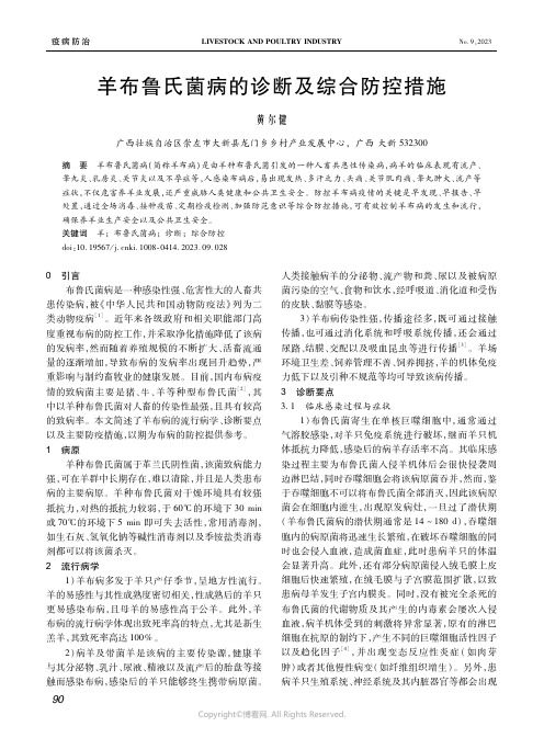 羊布鲁氏菌病的诊断及综合防控措施