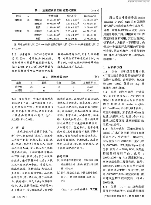 家种三叶香茶菜的保肝作用研究