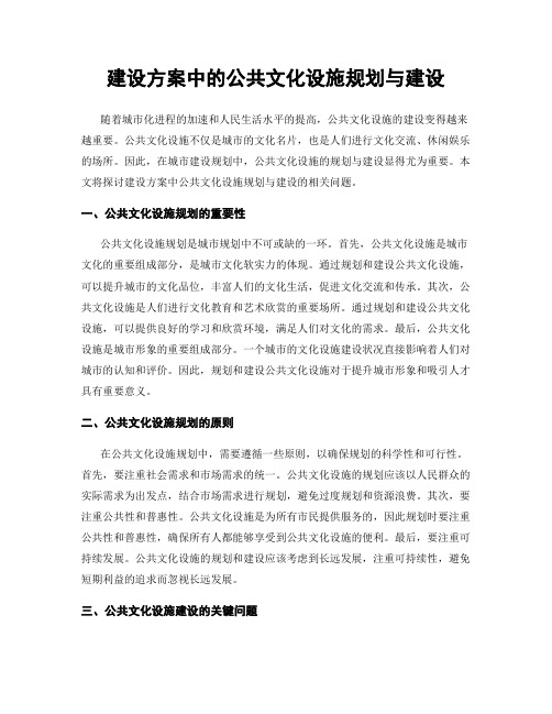 建设方案中的公共文化设施规划与建设