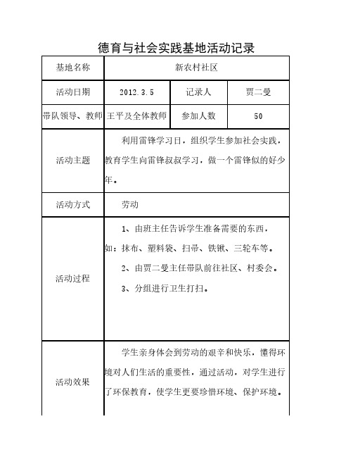 德育与社会实践基地活动记录