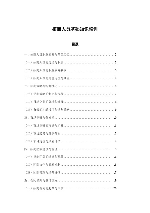 招商人员基础知识培训