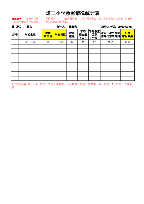 学生教室情况统计表