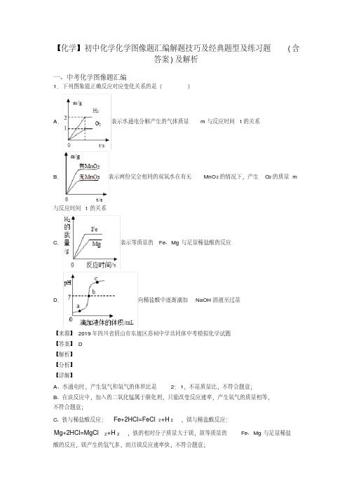 【化学】初中化学化学图像题汇编解题技巧及经典题型及练习题(含答案)及解析