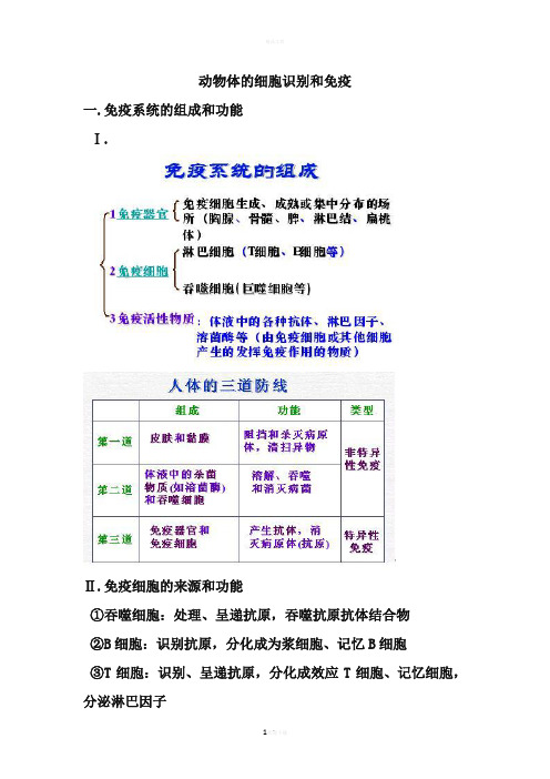 动物体的细胞识别和免疫