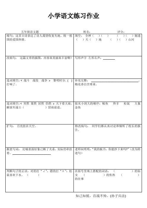 小学五年级语文基础训练III (9)