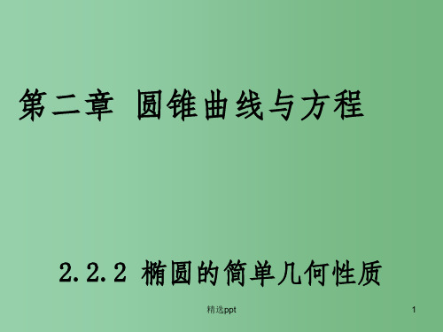 (教师参考)高中数学 2.2.2 椭圆的简单几何性质课件1 新人教A版选修2-1