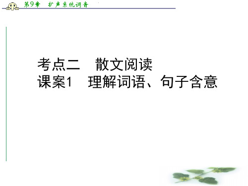 高考语文二轮复习课件:专题11 考点2 课案1 理解词语、句子含意