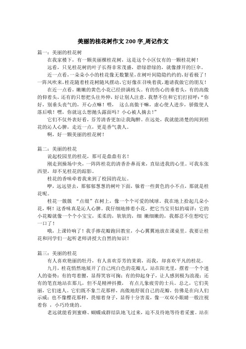 美丽的桂花树作文200字_周记作文