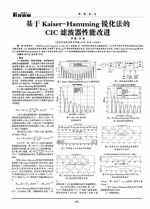 基于 Kaiser-Hamming锐化法的CIC滤波器性能改进