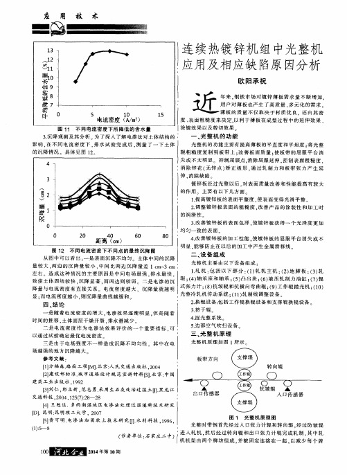 连续热镀锌机组中光整机应用及相应缺陷原因分析