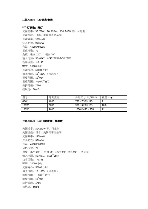 三思C0830  LED路灯参数