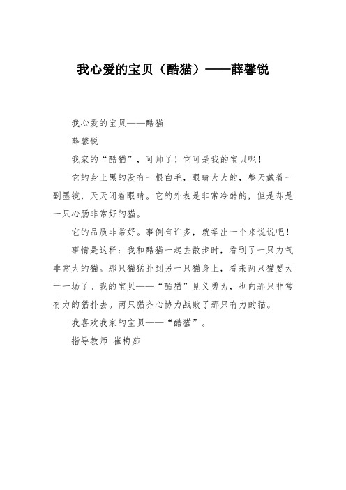 小学三年级作文：我心爱的宝贝——薛馨锐159