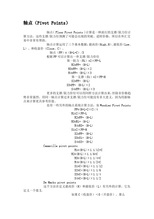 轴点(Pivot Points) MT4指标