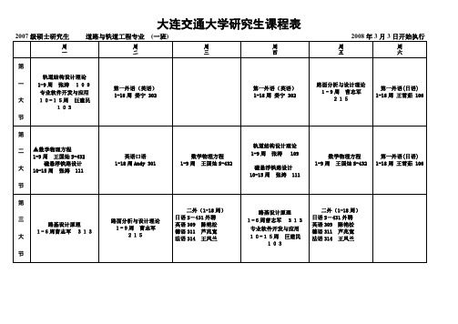 大连交通大学研究生课程表