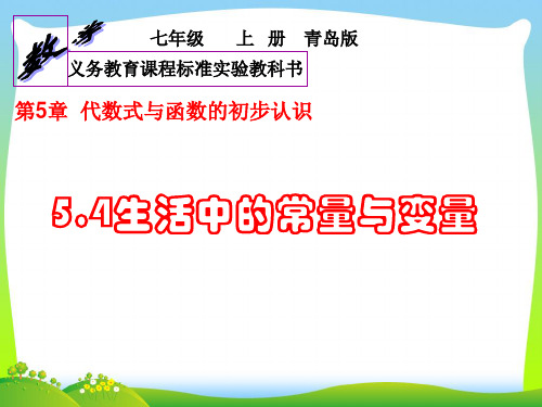 【最新】青岛版数学七年级上册5.4《生活中的常量与变量》公开课课件.ppt