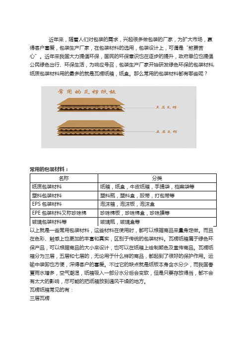 常用包装材料