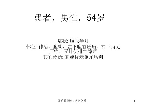 肠系膜脂膜炎病例分析课件