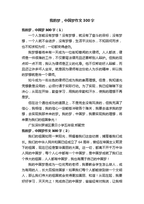 我的梦，中国梦作文300字