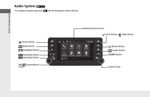 快速参考指南音频系统(P 253)操作指南说明书